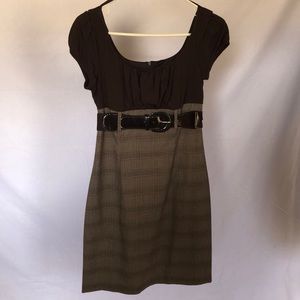Iz Byer Brown cocktail dress with belt size 9
